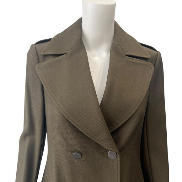 $1122 A.L.C. Olive Green Lisbon Trench Double Breasted Army Jacket size 4 - Picture 3 of 10